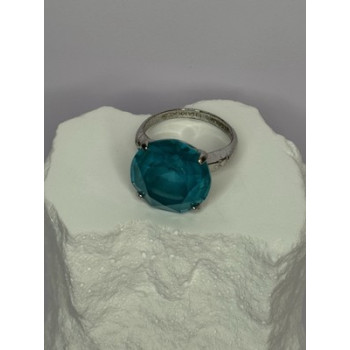 925 Sterling Silver Aquamarine Ring Size 4