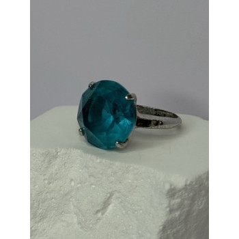 925 Sterling Silver Aquamarine Ring Size 4