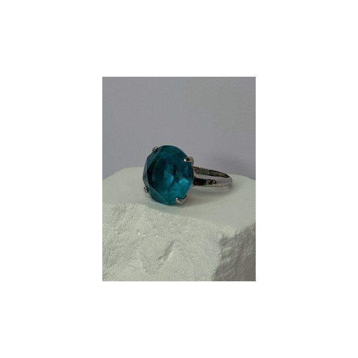 925 Sterling Silver Aquamarine Ring Size 4