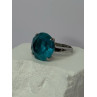 925 Sterling Silver Aquamarine Ring Size 4