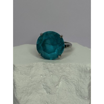 925 Sterling Silver Aquamarine Ring Size 4