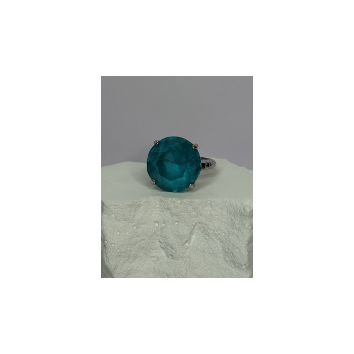 925 Sterling Silver Aquamarine Ring Size 4