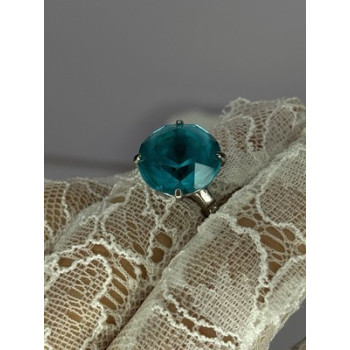 925 Sterling Silver Aquamarine Ring Size 4