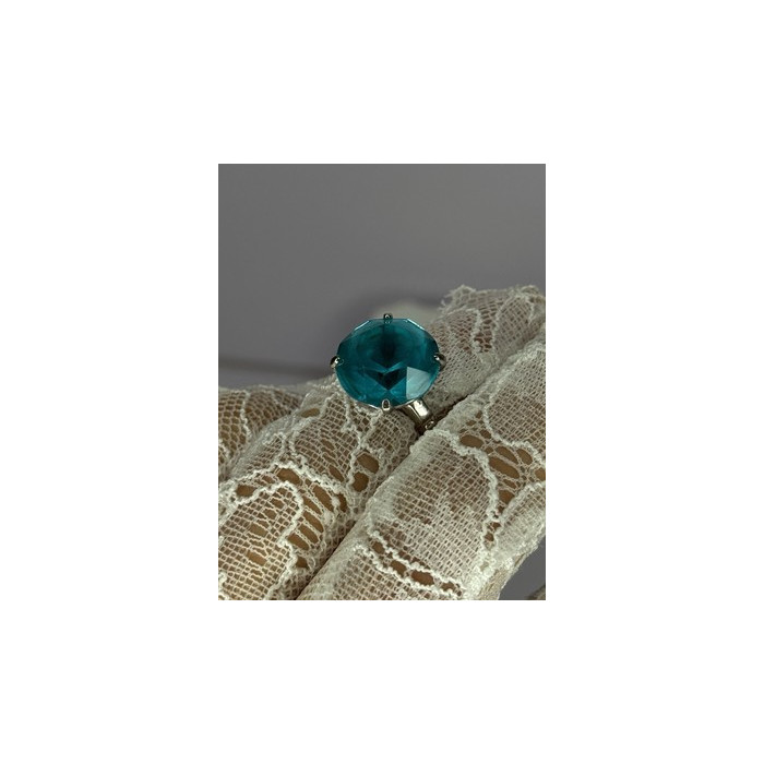 925 Sterling Silver Aquamarine Ring Size 4