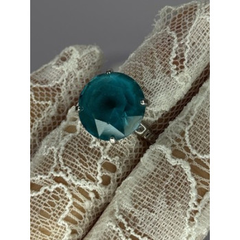 925 Sterling Silver Aquamarine Ring Size 4
