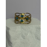 925 Sterling Silver Gold Plated Turquoise Ring Size 8.5