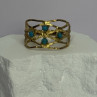 925 Sterling Silver Gold Plated Turquoise Ring Size 8.5