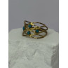 925 Sterling Silver Gold Plated Turquoise Ring Size 8.5