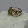925 Sterling Silver Gold Plated Turquoise Ring Size 8.5