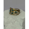 925 Sterling Silver Gold Plated Turquoise Ring Size 8.5