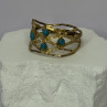925 Sterling Silver Gold Plated Turquoise Ring Size 8.5