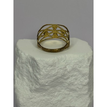 925 Sterling Silver Gold Plated Turquoise Ring Size 8.5