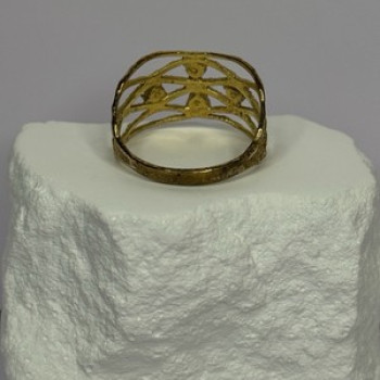 925 Sterling Silver Gold Plated Turquoise Ring Size 8.5