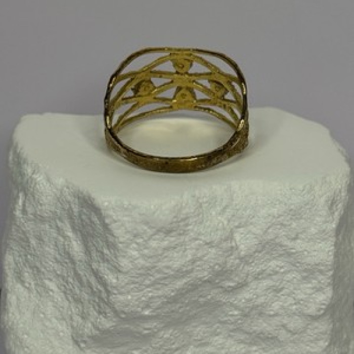 925 Sterling Silver Gold Plated Turquoise Ring Size 8.5