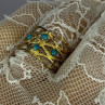 925 Sterling Silver Gold Plated Turquoise Ring Size 8.5