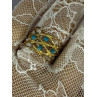 925 Sterling Silver Gold Plated Turquoise Ring Size 8.5