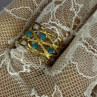 925 Sterling Silver Gold Plated Turquoise Ring Size 8.5