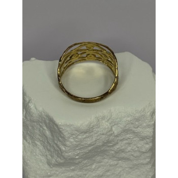 925 Sterling Silver Gold Plated Turquoise Ring Size 8.5