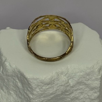 925 Sterling Silver Gold Plated Turquoise Ring Size 8.5