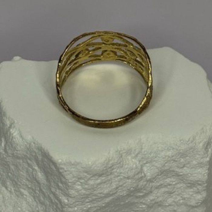 925 Sterling Silver Gold Plated Turquoise Ring Size 8.5