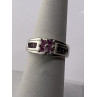 925 Sterling Silver Pink CZ Ring Size 6