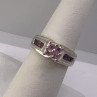 925 Sterling Silver Pink CZ Ring Size 6