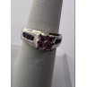 925 Sterling Silver Pink CZ Ring Size 6