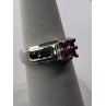 925 Sterling Silver Pink CZ Ring Size 6
