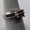 925 Sterling Silver Pink CZ Ring Size 6