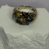 925 Sterling Silver Multicolor Spinel Ring Size 6