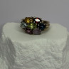 925 Sterling Silver Multicolor Spinel Ring Size 6
