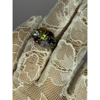 925 Sterling Silver Multicolor Spinel Ring Size 6