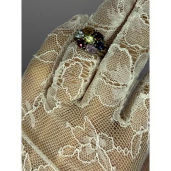 925 Sterling Silver Multicolor Spinel Ring Size 6