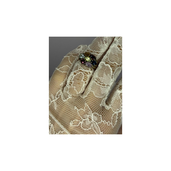925 Sterling Silver Multicolor Spinel Ring Size 6