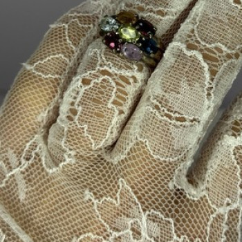 925 Sterling Silver Multicolor Spinel Ring Size 6