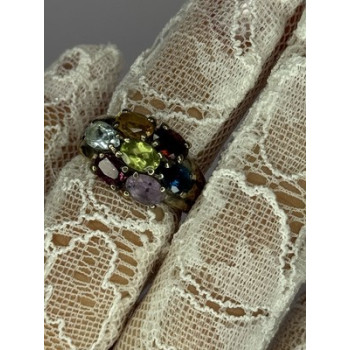 925 Sterling Silver Multicolor Spinel Ring Size 6
