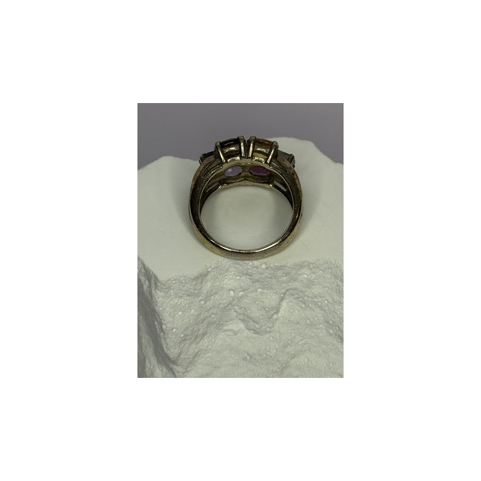 925 Sterling Silver Multicolor Spinel Ring Size 6