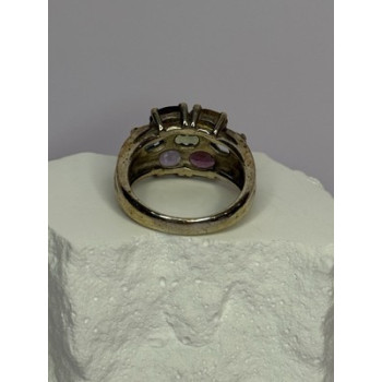 925 Sterling Silver Multicolor Spinel Ring Size 6