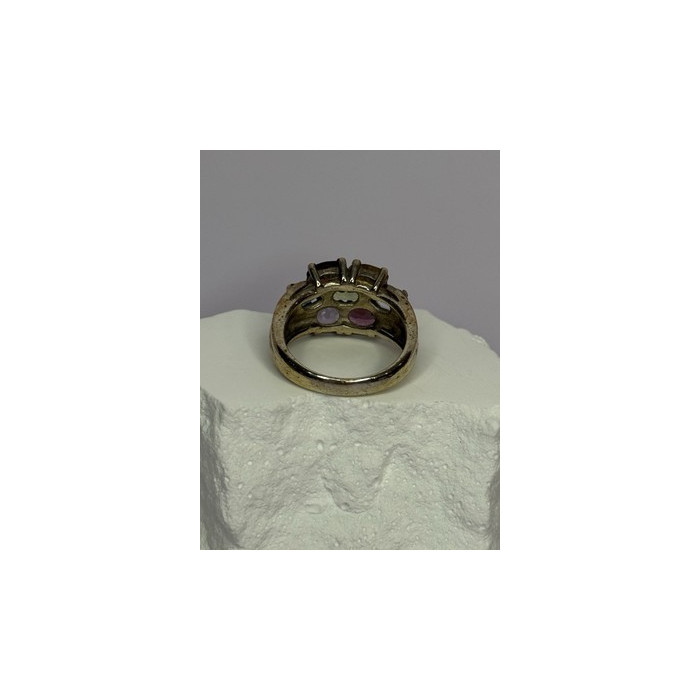 925 Sterling Silver Multicolor Spinel Ring Size 6