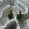 925 Sterling Silver Jadeite Earrings Length 1.1 Inch