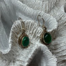925 Sterling Silver Jadeite Earrings Length 1.1 Inch