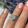 925 Sterling Silver CZ Heart Ring Size 5