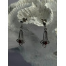 925 Sterling Silver Ruby Earrings Length 1.20 Inch