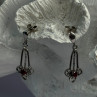 925 Sterling Silver Ruby Earrings Length 1.20 Inch