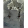 925 Sterling Silver Ruby Earrings Length 1.20 Inch