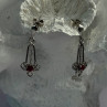 925 Sterling Silver Ruby Earrings Length 1.20 Inch