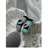 925 Sterling Silver Opal & Black Enamel Earrings Length 0.7 Inch
