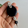 Vintage 925 Sterling Silver Black Onyx Pendant
