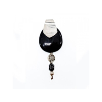 VINTAGE 925 STERLING SILVER BLACK ONYX PENDANT