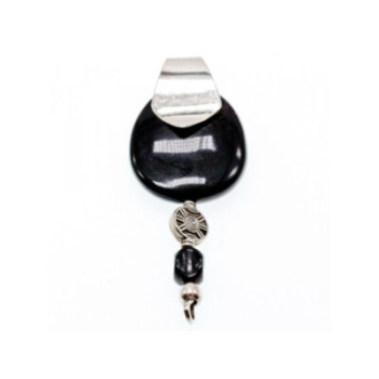 VINTAGE 925 STERLING SILVER BLACK ONYX PENDANT